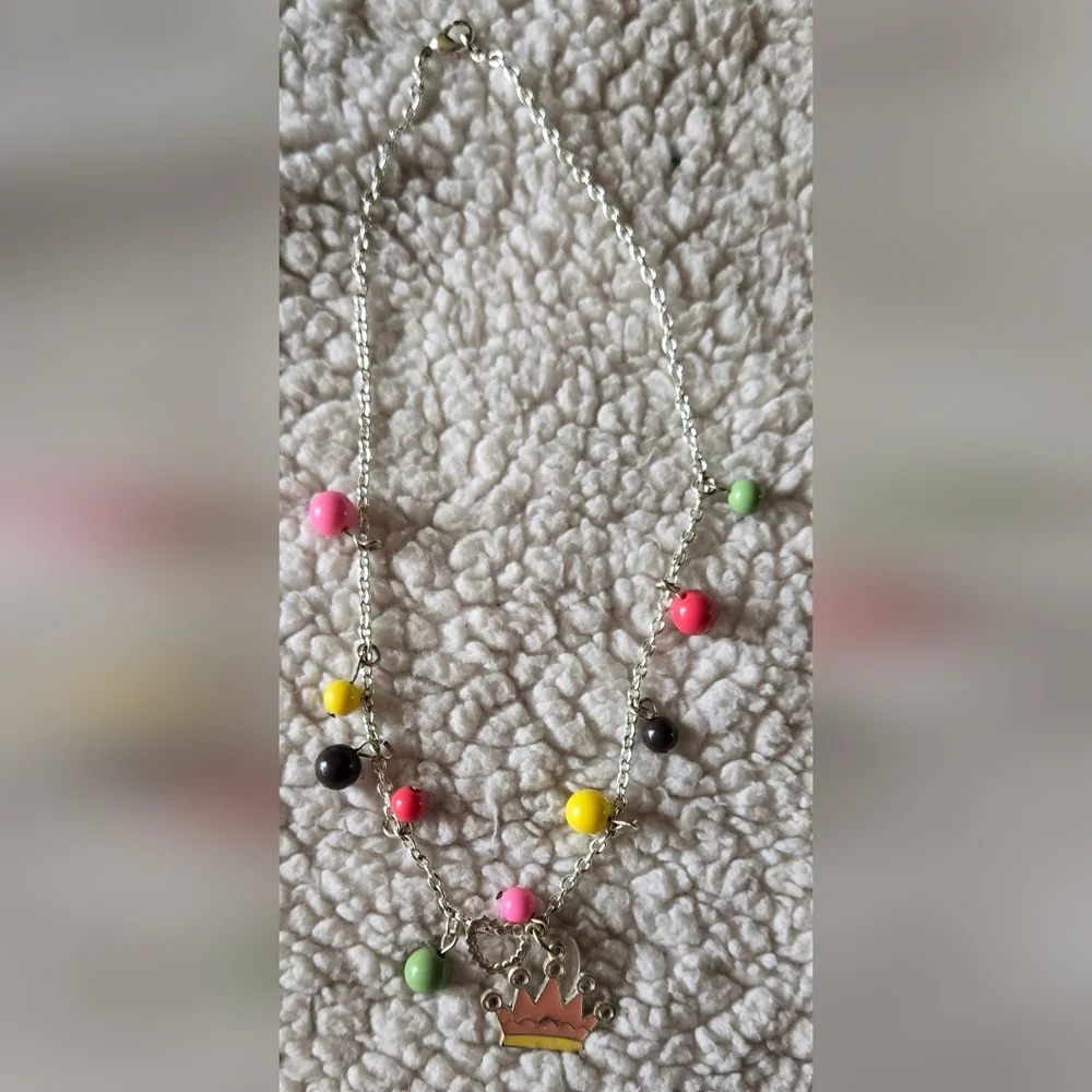 Gymboree Kids Girl's Colorful Princess Crown Kids  Necklace Never Worn